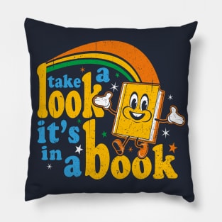 Take A Look It's In A Book Retro Pillow