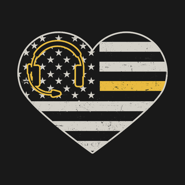 911 Dispatcher Shirt | Heart American Flag Gift by Gawkclothing