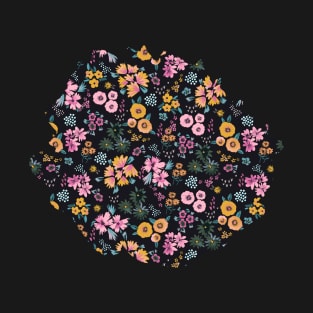 Little flowers Multi black T-Shirt