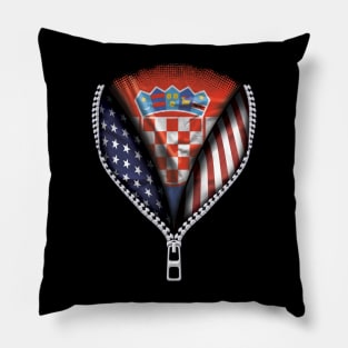 Croatian Flag  Croatia Flag Australian Flag Ripped Open - Gift for Croatian From Croatia Pillow