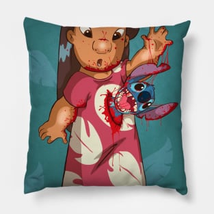 Alien Meets lilo and Stitch Pillow