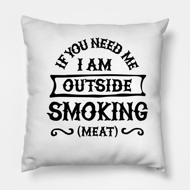 Funny fathers day BBQ Barbecue lover Grillmaster Meat smoker Pillow by LaundryFactory