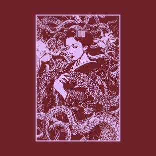 Geisha with yokai tentacles T-Shirt