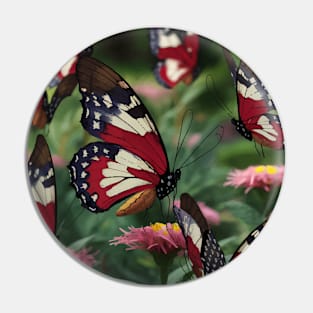 American Butterflies US Flag Beautiful Butterfly Pin