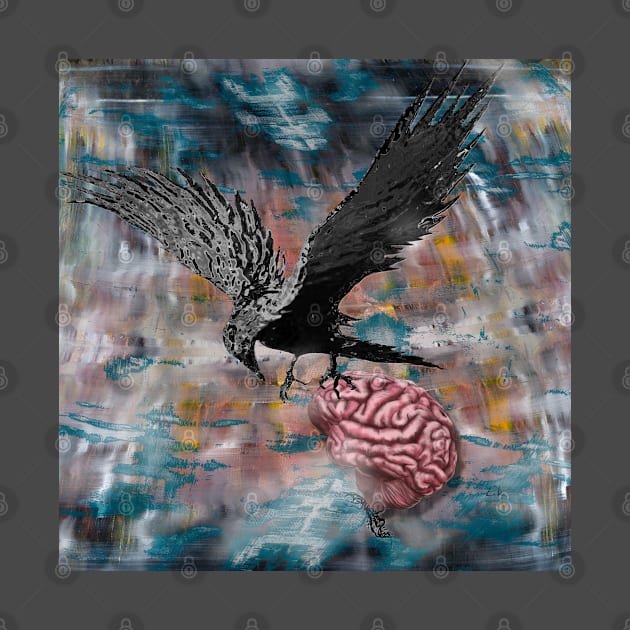 Bird Brain Ravens Abstract Art by Dual Rogue