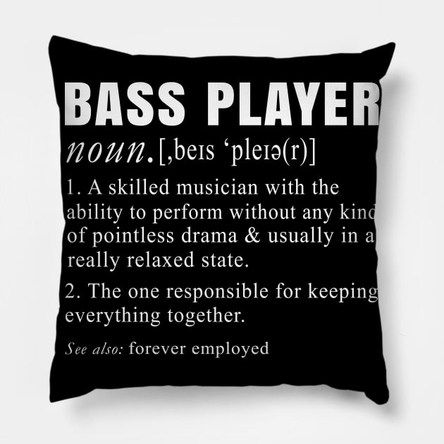 Funny Definition Bass Player Pillow by TuuliTuule