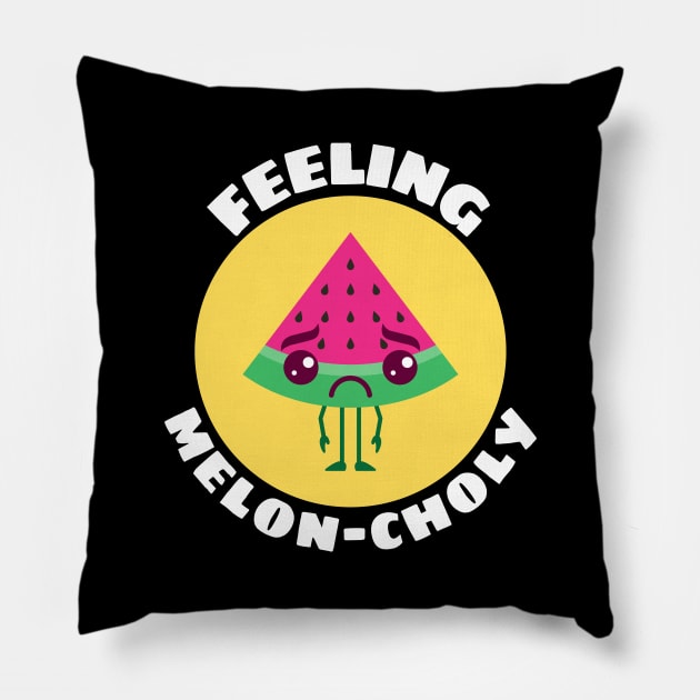 Feeling Melon-choly | Cute Watermelon Pun Pillow by Allthingspunny