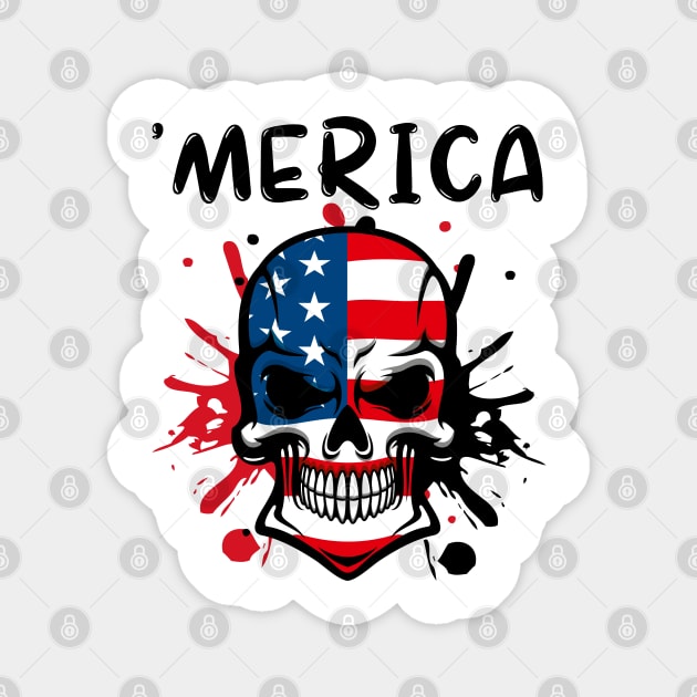 Lacrosse USA American Flag Magnet by Prossori