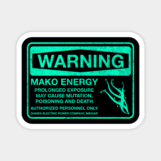 Warning: Mako Energy (Distressed) Magnet by merimeaux