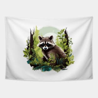 Raccoony Cuteness Tapestry