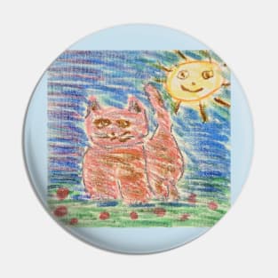 Peach cat Pin