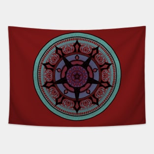 Large Mixed Themed Mandala Purple Turquoise Tapestry