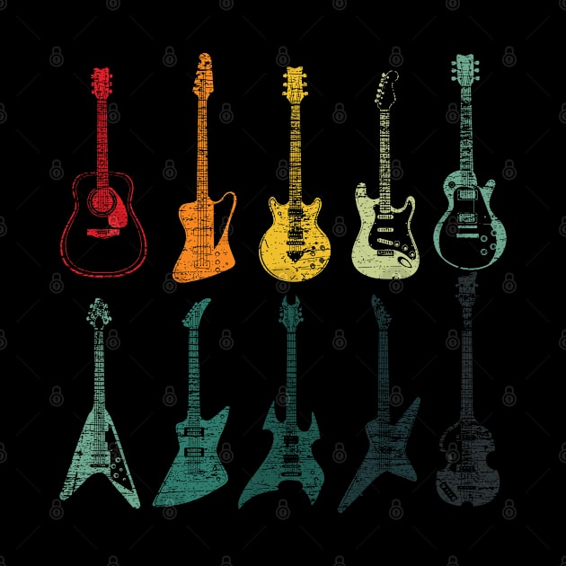 Colorful Grunge Guitars Band Music by ShirtsShirtsndmoreShirts