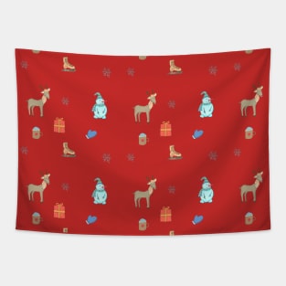 Christmas Winter Holiday Pattern Tapestry