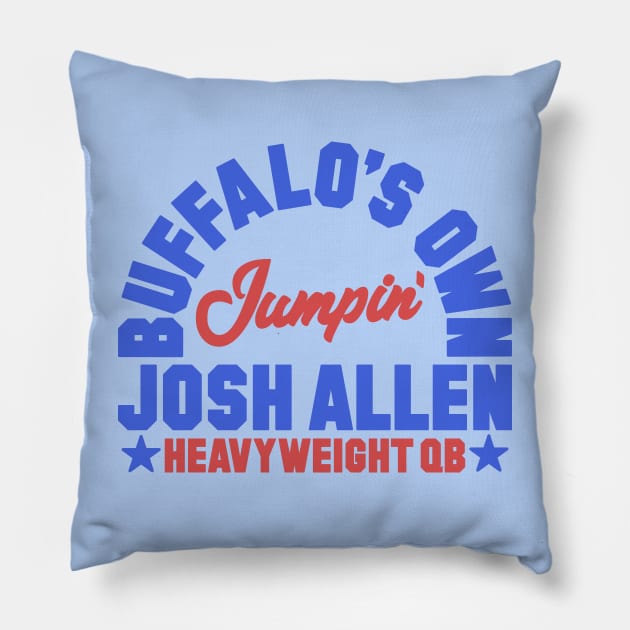 Jumpin' Josh Allen Pillow by Carl Cordes