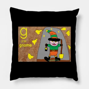 g is for gnome Pillow