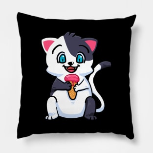 Cat cute with ice cream Pillow