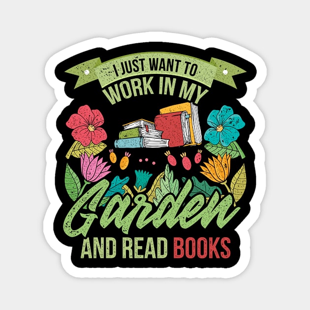 Read Books Retro Gardener Magnet by shirtsyoulike