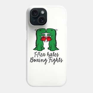 Funny T-Rex hates boxing fights boxing match dino Phone Case