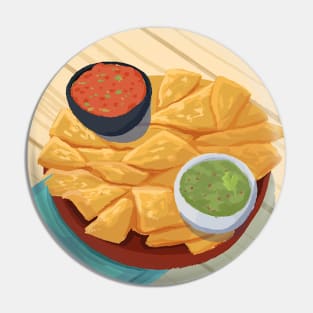 Tortilla chips, salsa, and guacamole Pin