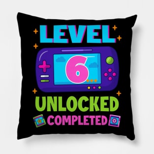 Level 6 Unlocked 6th Birthday Boys Video Game B-day Gift For BOys Kids Pillow
