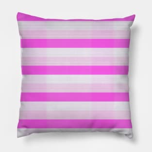 Bright pink / white "Fabric" lines pattern Pillow