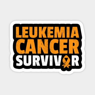 Leukemia Cancer Survivor Orange Ribbon Awareness Magnet