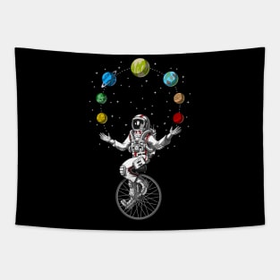 Astronaut Juggling Space Planets Tapestry