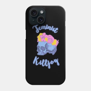 Feminist Killjoy - Skull wearing flower crown Phone Case