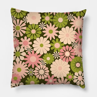 Pastel Color Pattern Vintage Flower Design Pillow
