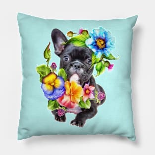 Cute Flowery Puppy Pillow