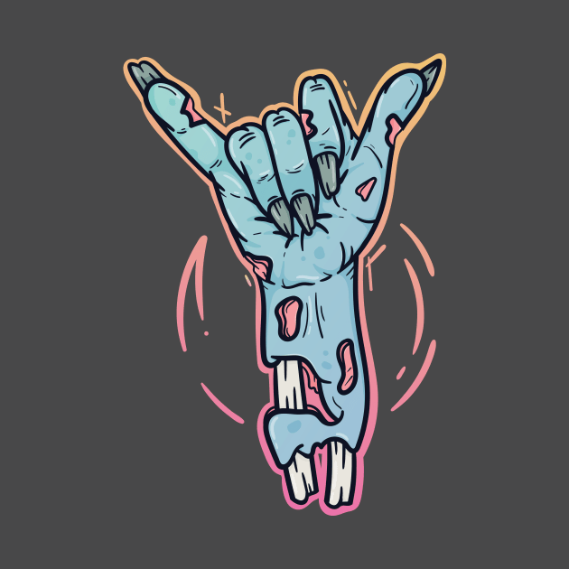 zombie shaka sign by teahabe