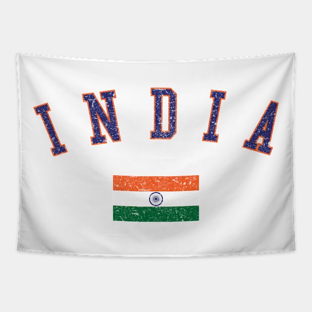 India Country Heritage Flag Vintage Tapestry by zurcnami