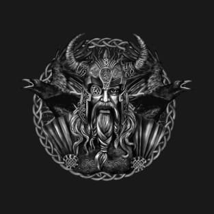 Odin and his ravens Huginn and Muninn T-Shirt