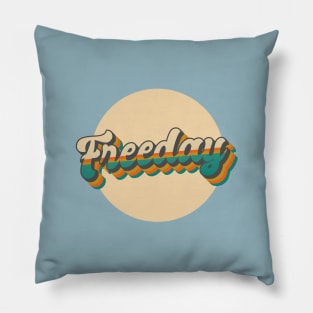 Freeday retro text design Pillow