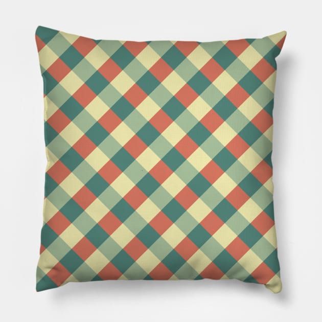 Geometric Checkered Pattern Pillow by Patternos