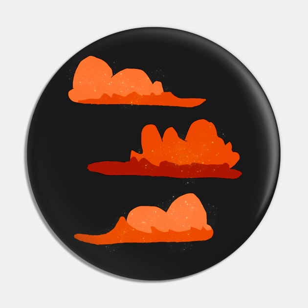 Orange Sparkly Fluffy Clouds Pin by Usagicollection