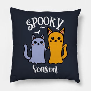 Spooky Season Ghost Cats Pillow