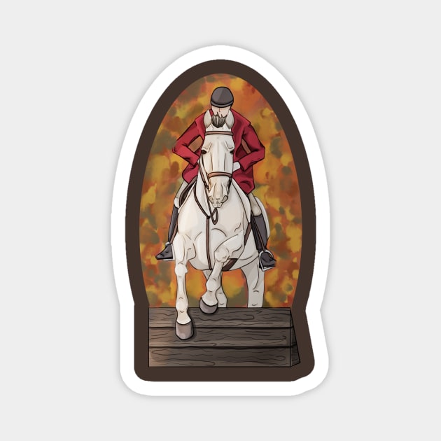 Tally Ho - Grey Fox Hunter in Autumn Magnet by themarementality