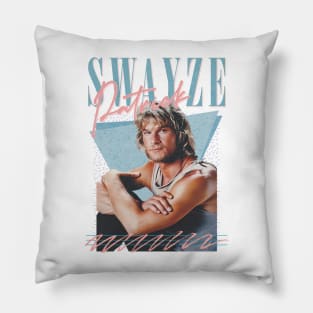 Patrick Swayze ∆ 90s Styled Retro Graphic Design Pillow