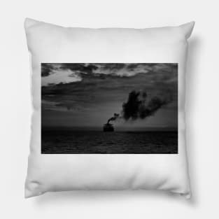 Steamers off the Havana coast in Cuba Pillow