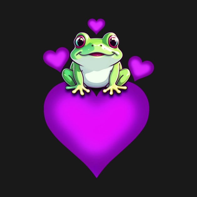 Frog heart Cute TShirt TeePublic
