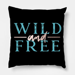 Wild and Free - Turquoise Rose Gold Pillow