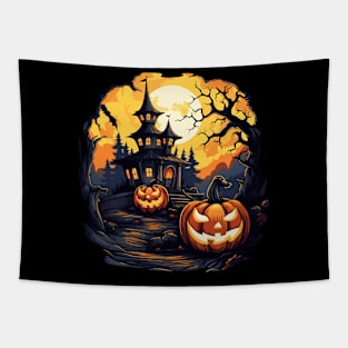 Scary and fun pumpkin head Tapestry