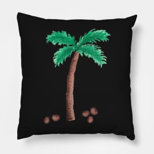Palm Tree & Fallen Coconuts Pillow