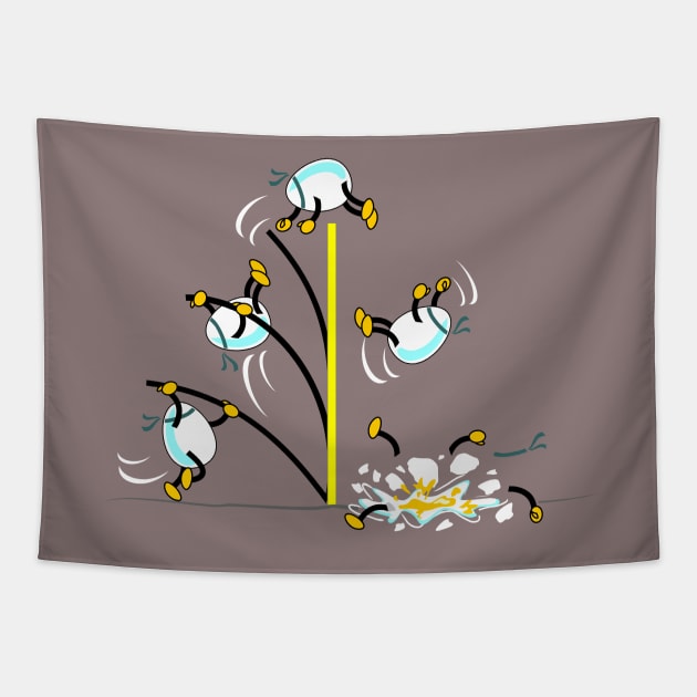 Egg Sports Academy- Pole Vault Tapestry by Hydra