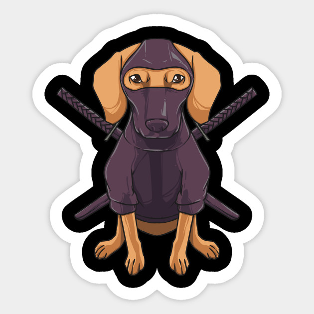 Dachshund Ninja Dog Cute Gift for Wiener Doxie Lovers - Dachshund Dog - Sticker