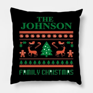 Family Christmas - Groovy Christmas JOHNSON family, Family Christmas T-shirt, Pjama T-shirt Pillow