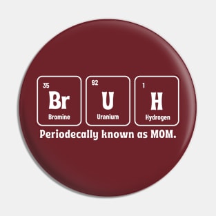 Bruh Periodic Table Funny Mom Mothers Day Pin