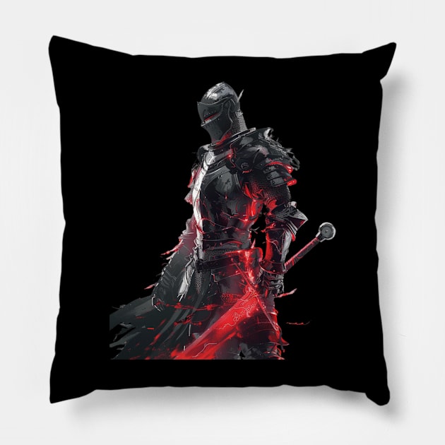 Dark Soul Detective Unraveling Mysteries of the Abyss Pillow by Chibi Monster